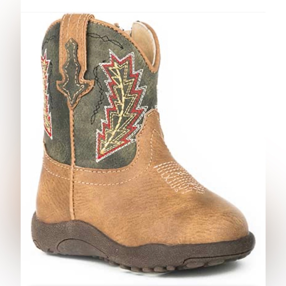 Size 2 ROPER WESTERN BOOTS BOY COWBABIES FAUX LEATHER ZIP STYLE 09-016-1900-0077